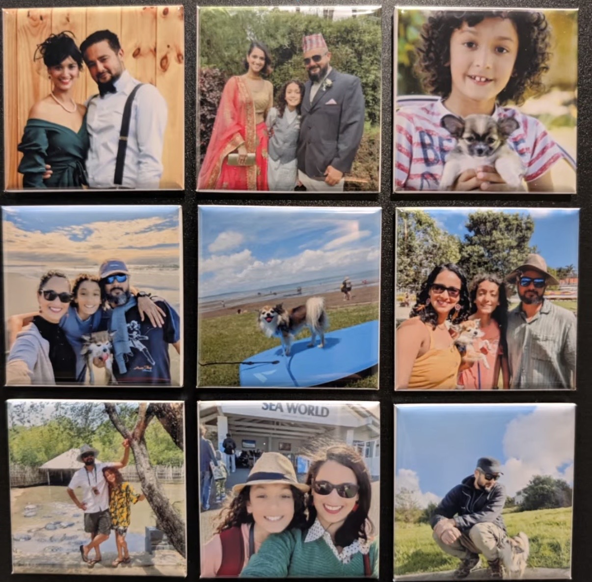 Mero Magnets photo magnets on display