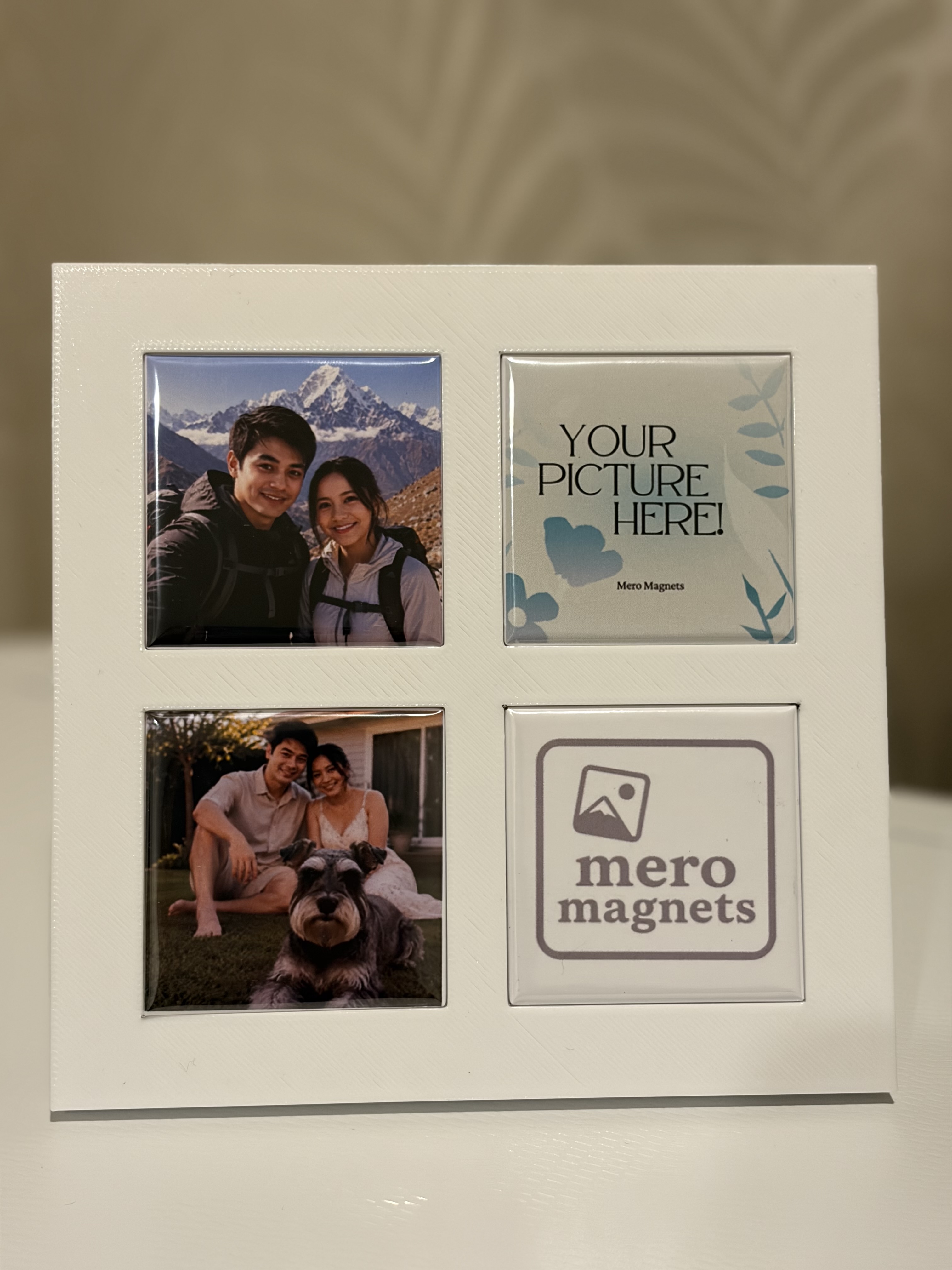 Mero Magnets photo magnets on display